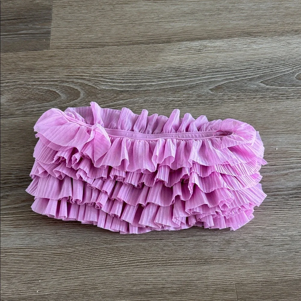Zara Pink Ruffled Bandeau - Picture 2 of 2